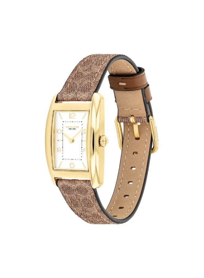 COACH  2-Hand Reese Collection Quartz Movement Watch For Women With Brown Leather Strap - 14504355 for Women | Best Price UAE